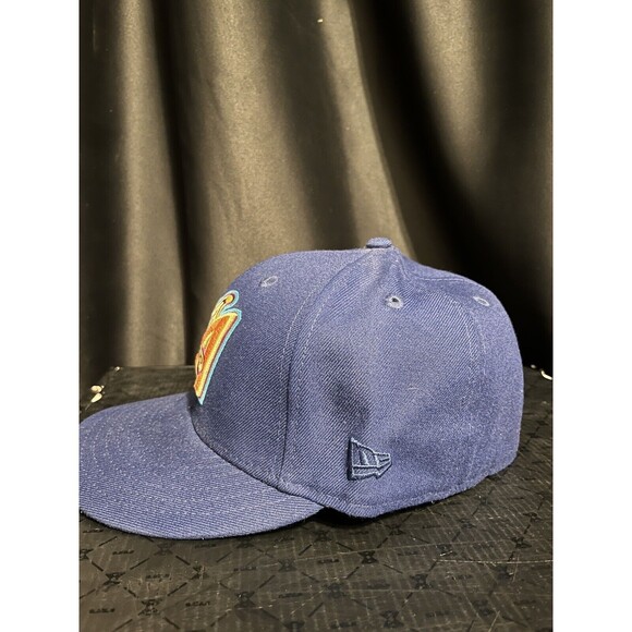 7 1/4 Los Angeles Angels Fitted Hat Interstellar Jelly HATCLUB Blue Mens Unisex - Picture 5 of 7